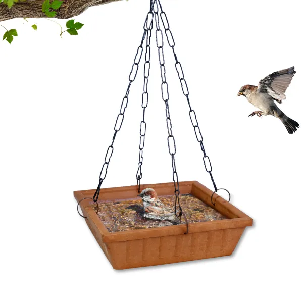 Terracotta Bird Bath, Only Pot (9X9-Inch) Clay Material