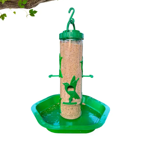 Large Bird Feeder With Big Bowl Green