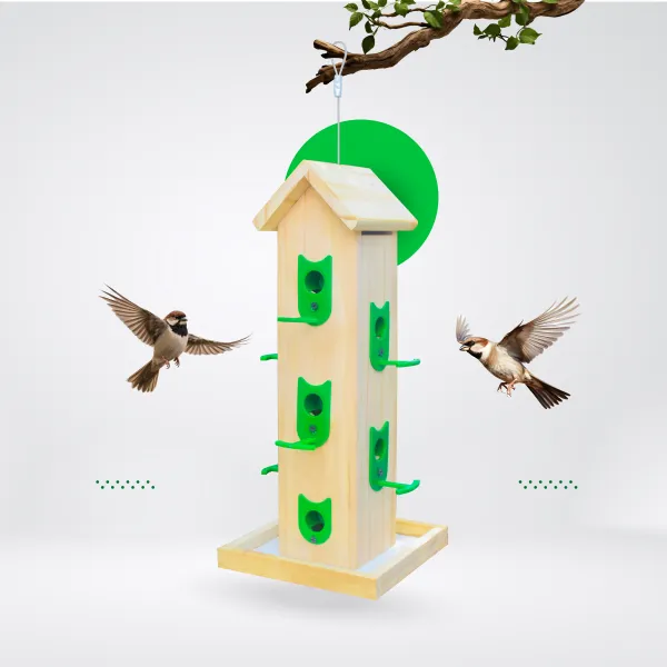 Large Wooden Hanging Bird Feeder