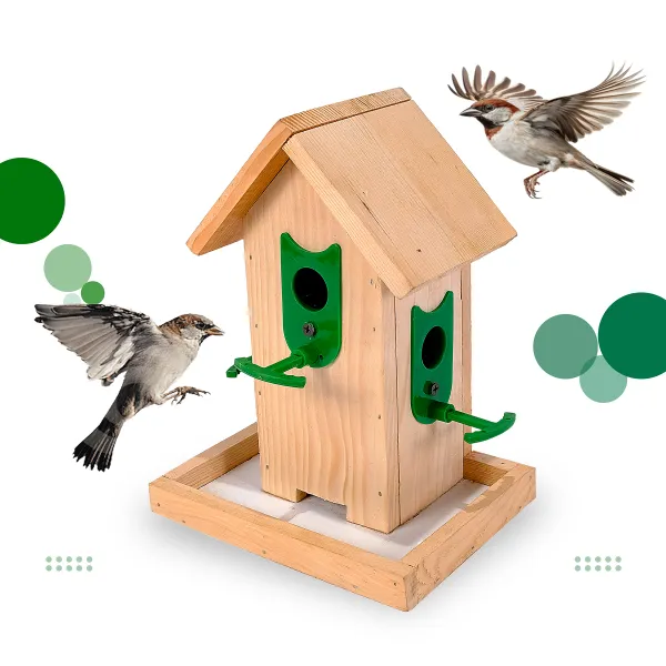 Small Wooden Wall Mounting Bird Feeder