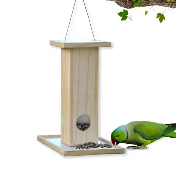 Wooden Parrot Feeder