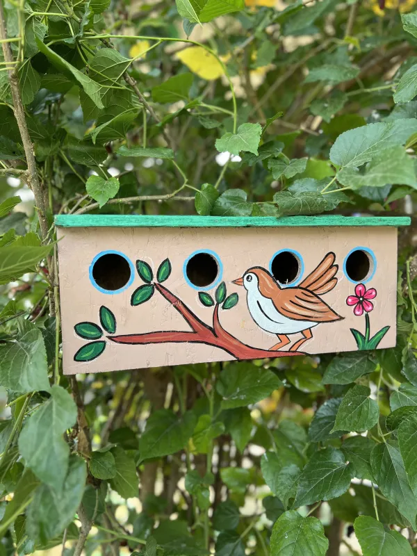 NEW Bird Home For 4 Sparrow Family
